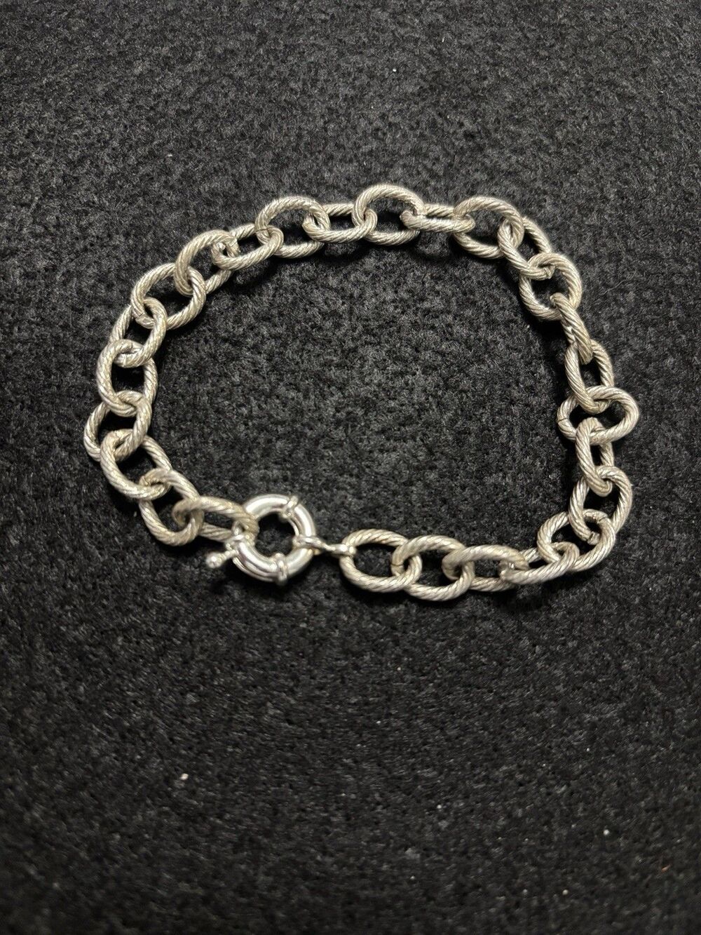 J. Crew Silver Tone Cable Locking Chain Bracelet Statement Versatile